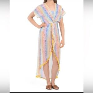 ASOS America & Beyond rainbow Beach Wrap Dress Size M